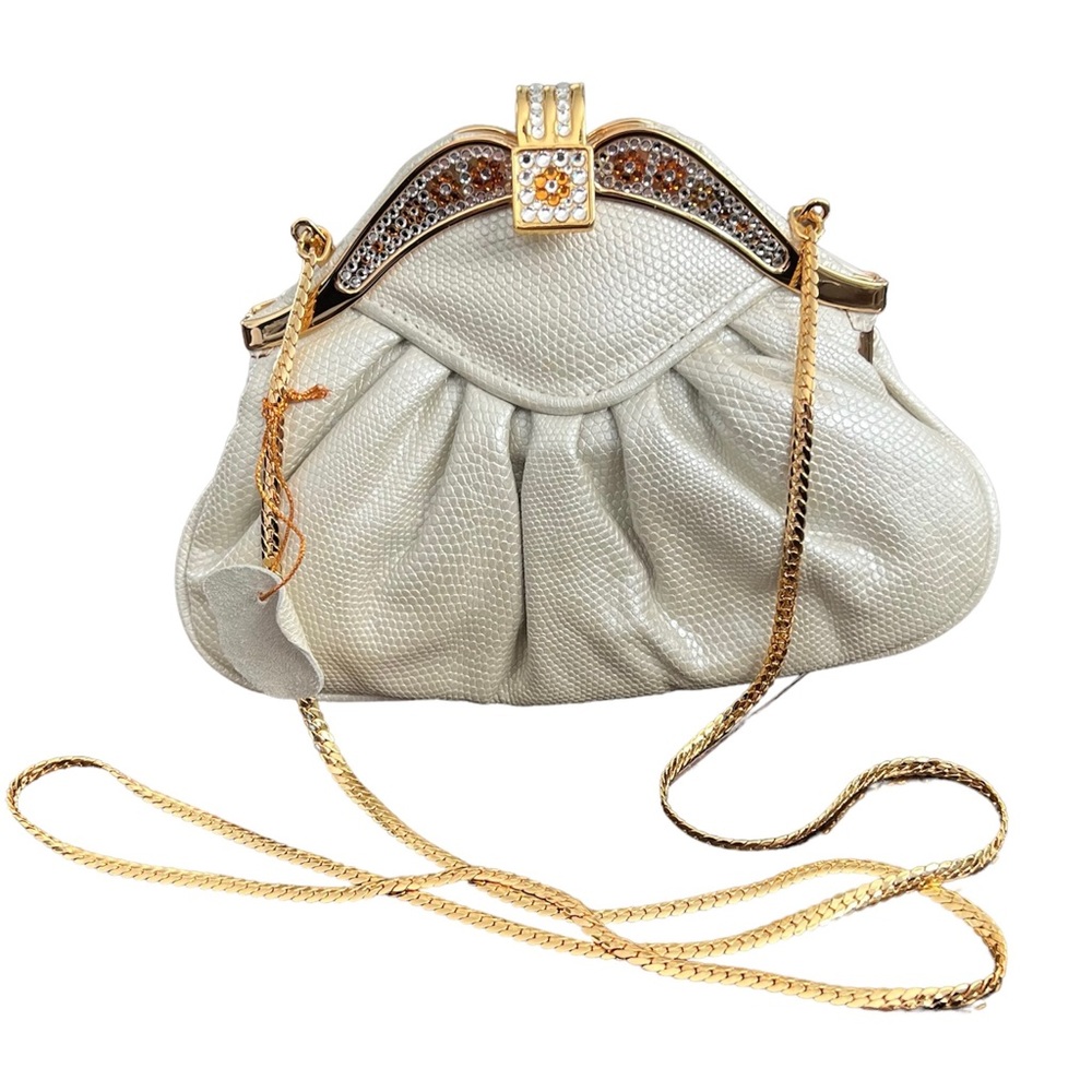 Nwt vintage Another Y & S Original leather and crystal evening bag purse